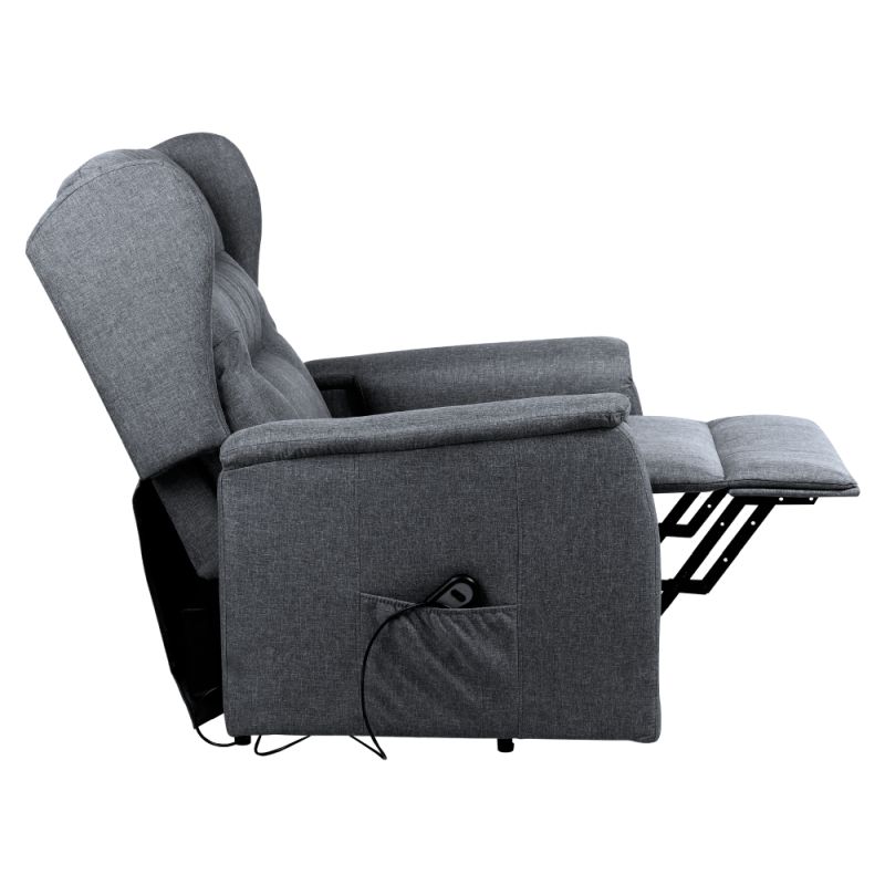 Pohodlné elektrické relaxačné polohovacie kreslo s podnožou svetlosivé