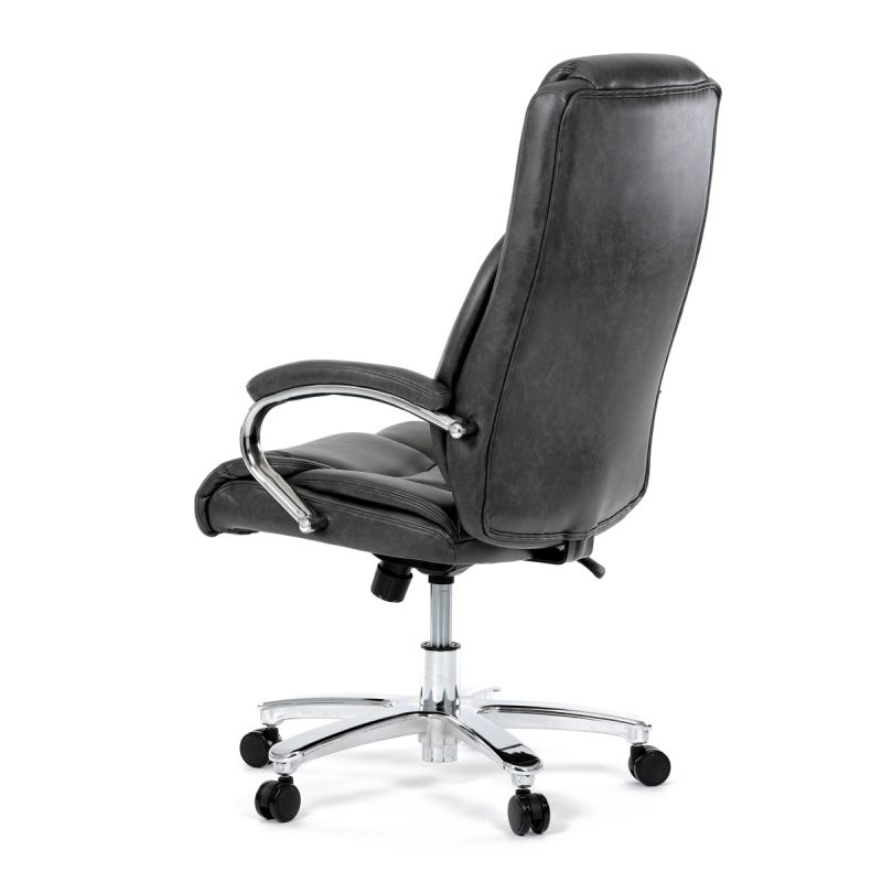 Elegantné kreslo kancelárske, sivá ekokoža