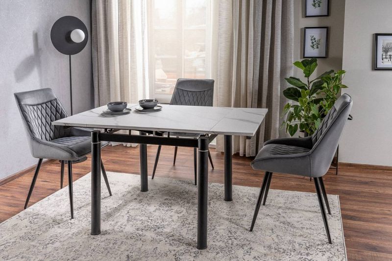 Elegantná zamatová stolička, čierna-sivá bluvel 14