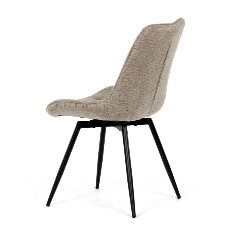 Stolička jedálenská, otočný mechanizmus 90, béžová látka 