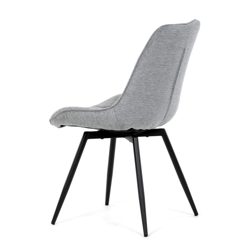 Stolička jedálenská, otočný mechanizmus 90, sivá látka 