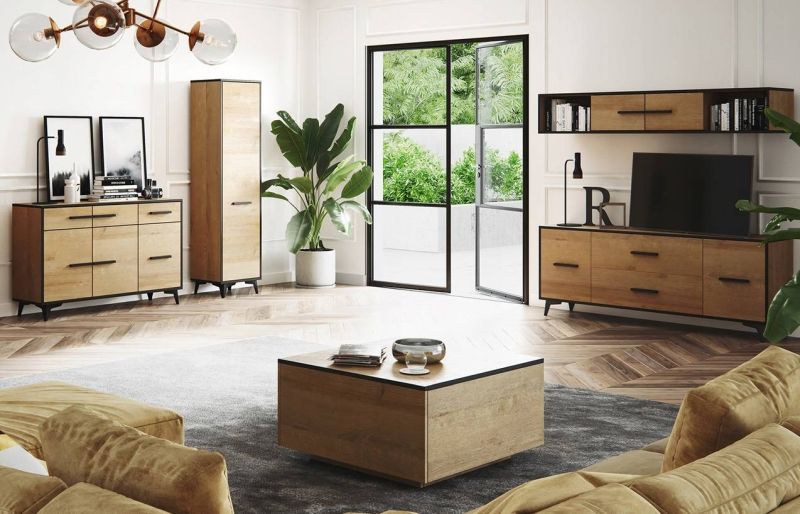 Moderná polička W1 vo farbe dub riviera