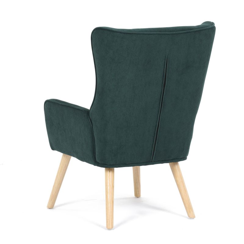 Moderné elegantné kreslo, poťah zelená menčestrová látka