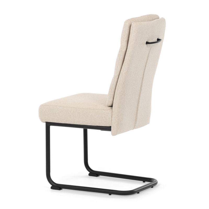 Stolička jedálenská, taštičkové pružiny, krémová látka