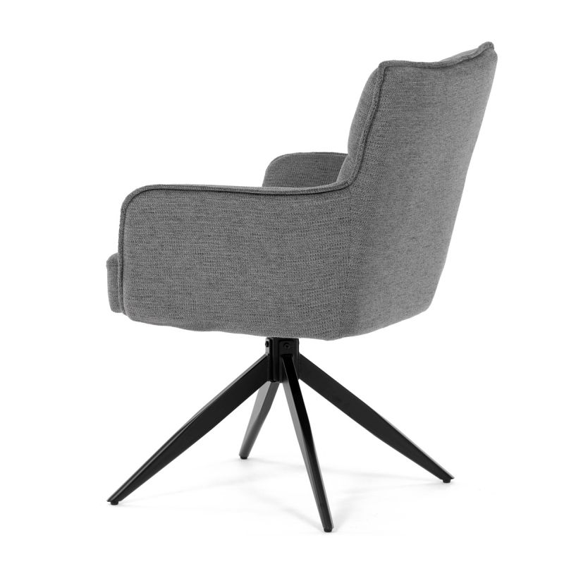 Stolička, taštičkové pružiny v sedadle, 180 ° otočný mechanizmus, šedá vodeodolná látka