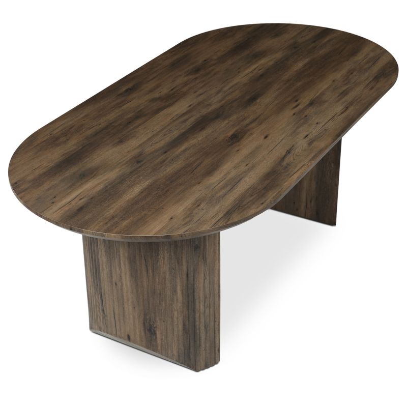 Stôl jedálenský, 200x100x76 cm, MDF doska, 3D dekor orech