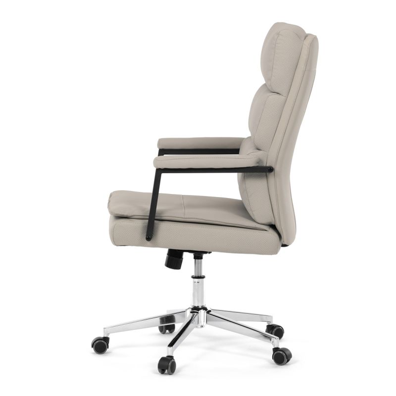 Kancelárska stolička v modernom striebornom prevedení, ekokoža