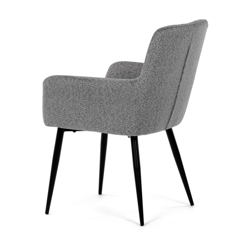 Elegantná svetlo sivá jedálenská stolička s podrúčkami