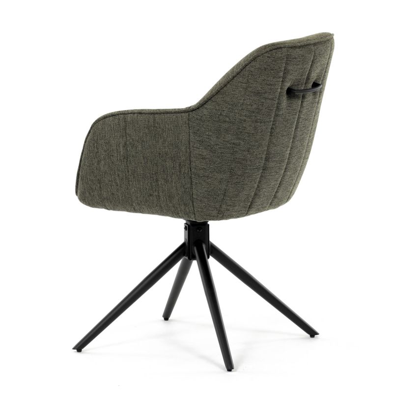 Jedálenská stolička s otočným mechanizmom, zelená látka