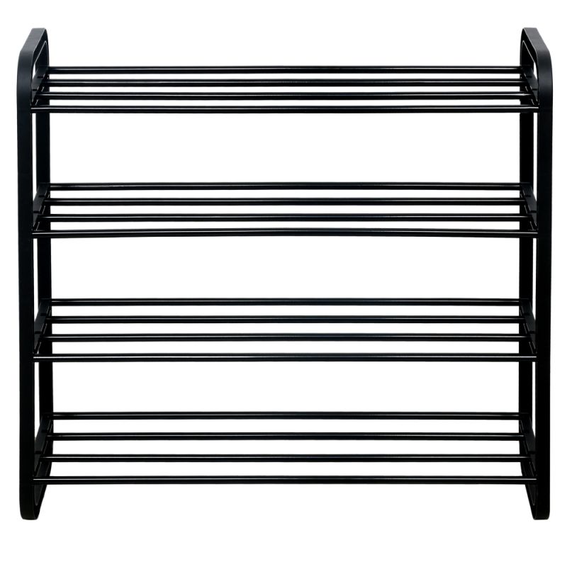 Štýlový botník, 4-policový, čierny