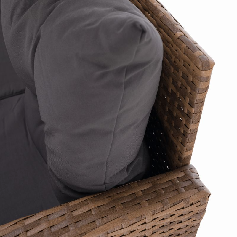 Záhradný ratanový set, sivohnedá/svetlohnedá