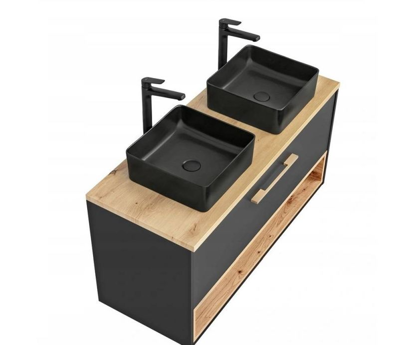 Skrinka do kúpeľne 854 sivá/dub artisan