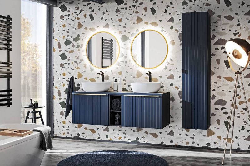 Skrinka do kúpeľne 84-60-B-2D modrý indigo