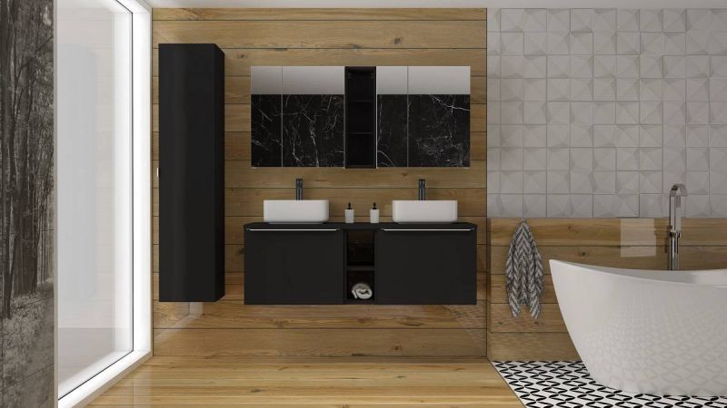 Kúpeľňová doska 89-180-B, čierna