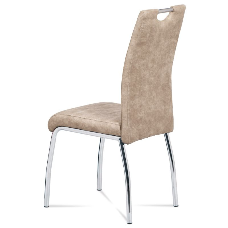 Moderná stolička do jedálne čalúnená krémovou látkou