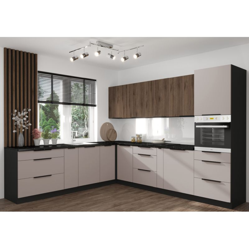 Spodná drezová skrinka, cashmere-čierna, 80 ZL 2F BB, 2x dvierka