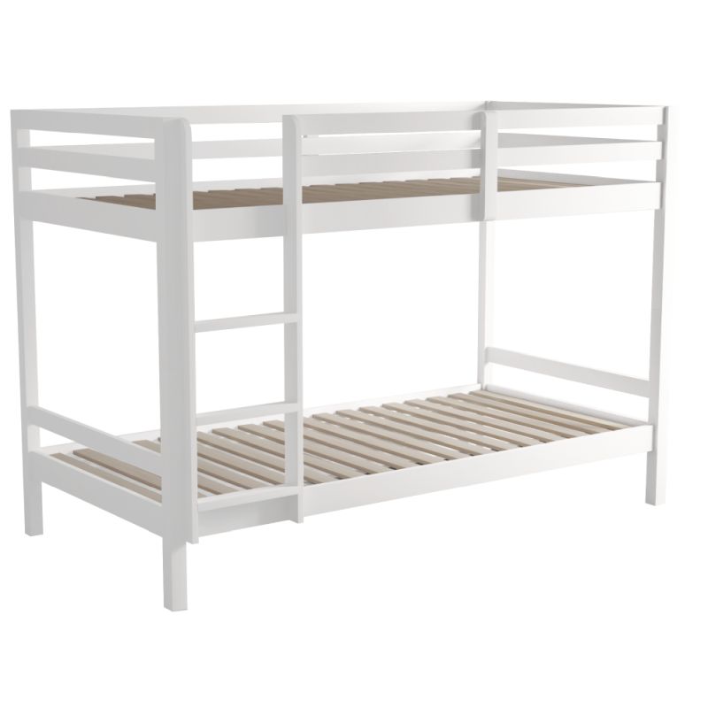 Neprehliadnuteľná poschodová posteľ , 90x200, masívne drevo, biela