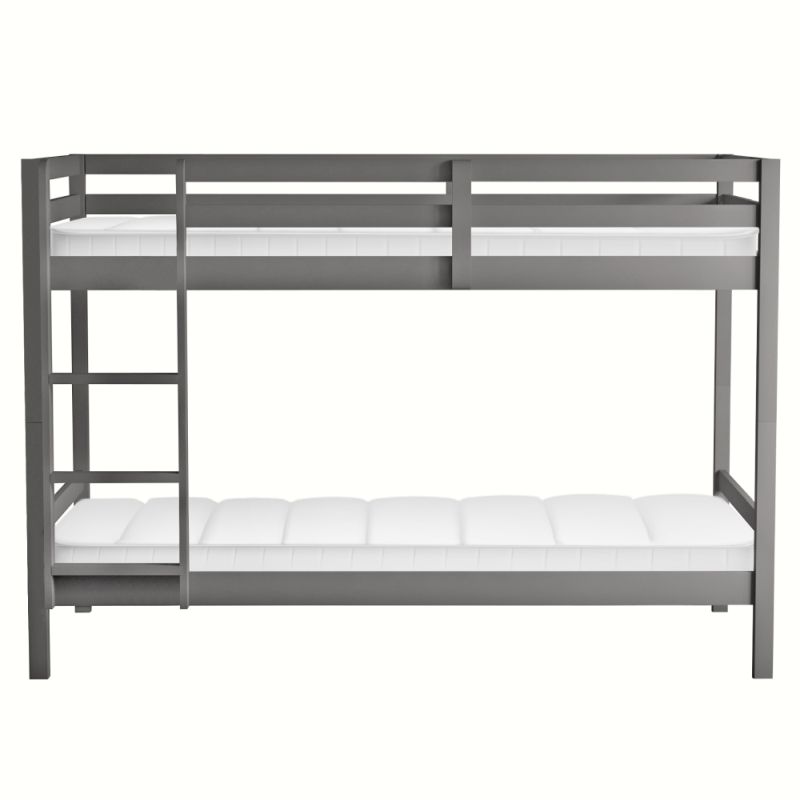 Neprehliadnuteľná poschodová posteľ , 90x200, masívne drevo, sivá