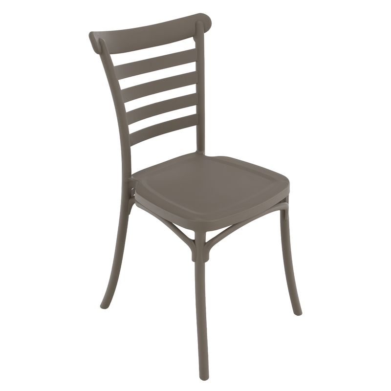 Stohovateľná stolička plastová, sivohnedá taupe