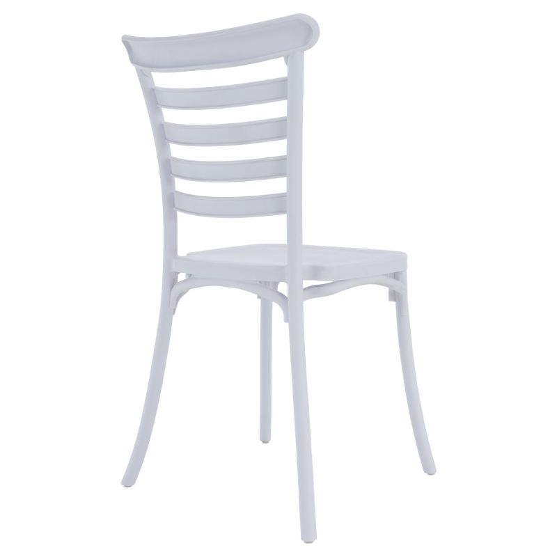 Stohovateľná stolička plastová, biela