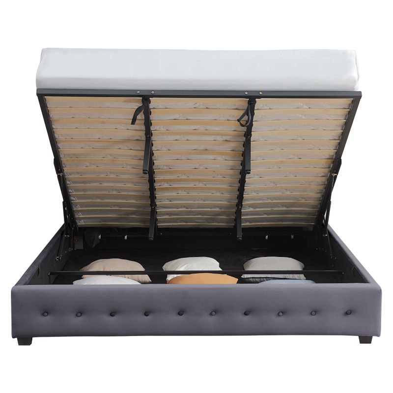 Posteľ s úložným priestorom v sivom odtieni, 180x200