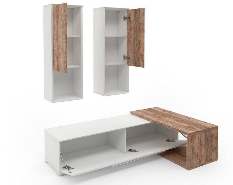 Obývacia stena biela-dub samdal