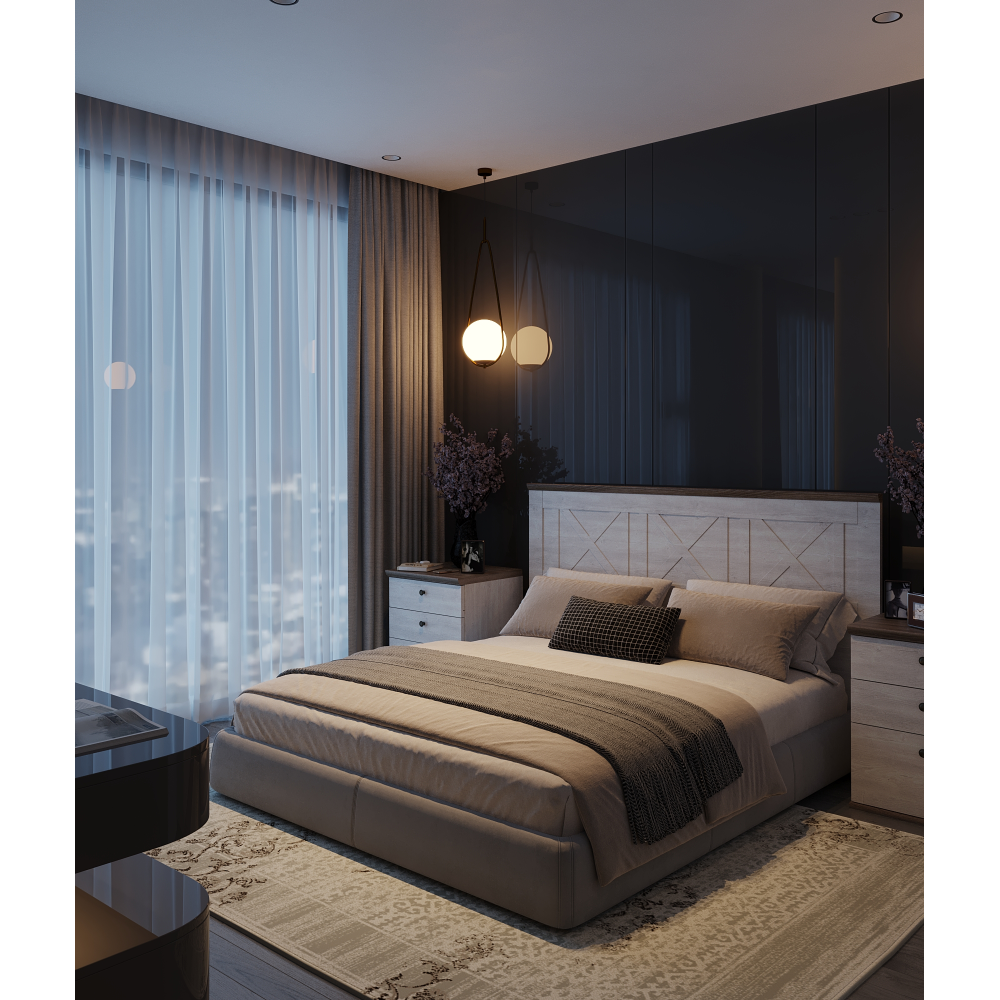 Posteľ s roštom 160x200, borovica canyon-dub sonoma trufel