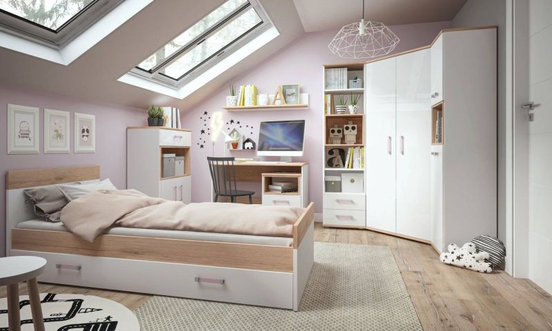 Polička TYP 62 biela-dub san remo