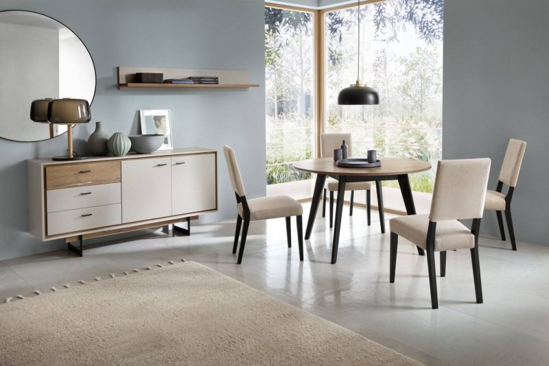 Polička RIVP01, dub flahstaff tmavý-sivá krémové