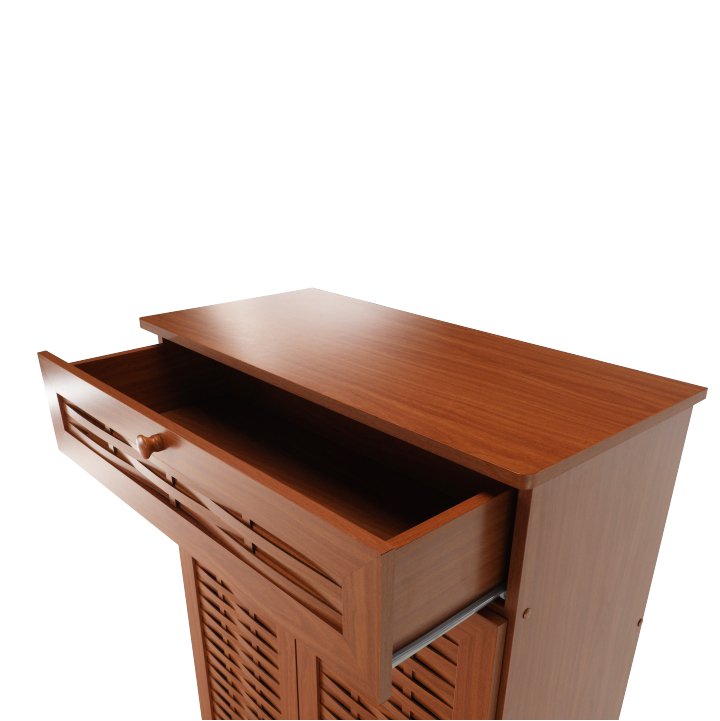 Botník dvojdverový so zásuvkou, MDF laminovaná, americká čerešňa