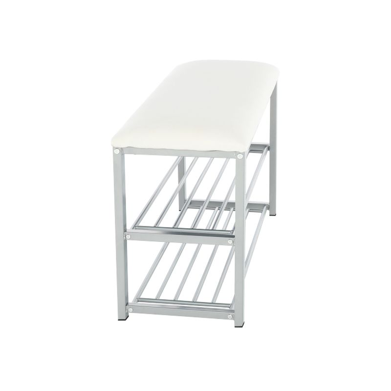 Lavica s botníkom, béžová-sivá