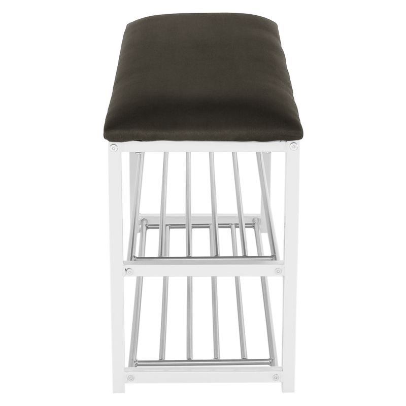 Lavica s botníkom, sivá-biela