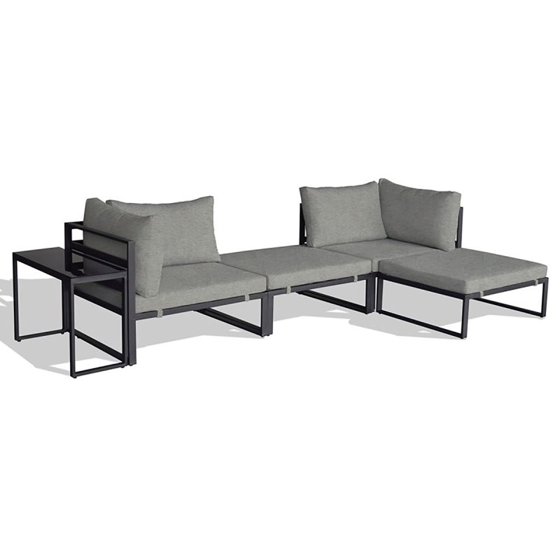 Moderná záhradná zostava, látka svetlosivá