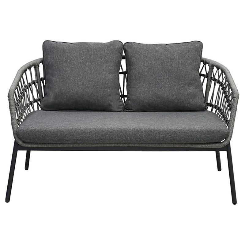 Elegantná záhradná sedacia súprava v sivom odtieni