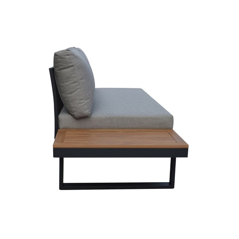 Záhradná zostava pre 4 osoby, sivá látka