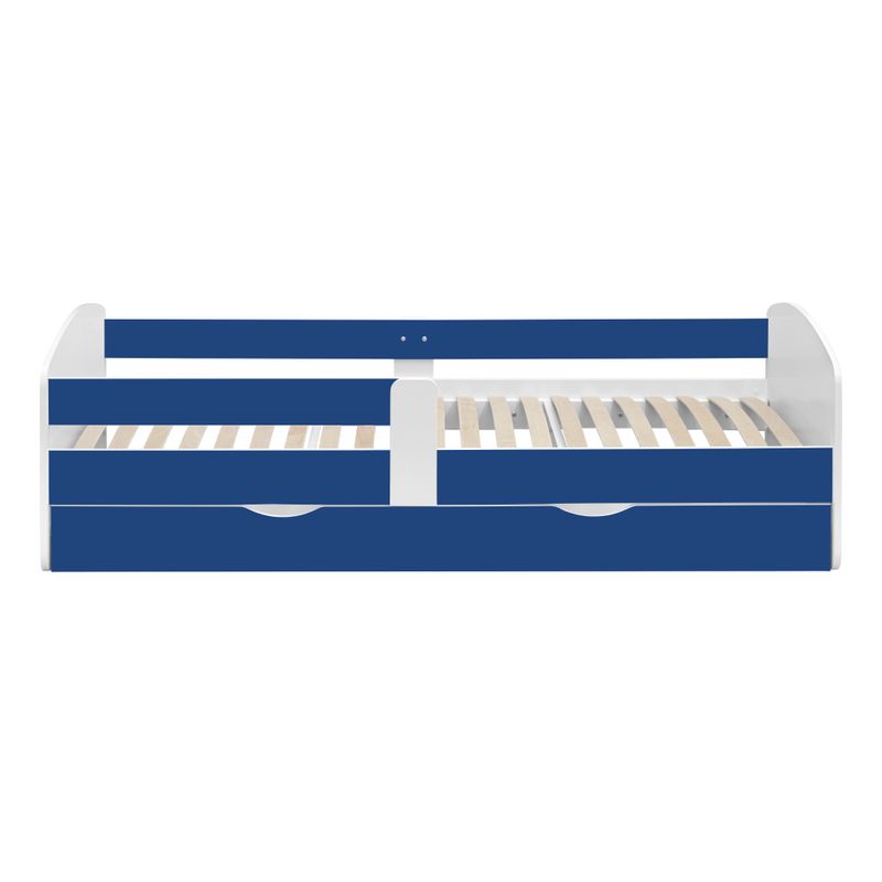Detská posteľ s roštom a úložným priestorom 80x160, biela-modrá