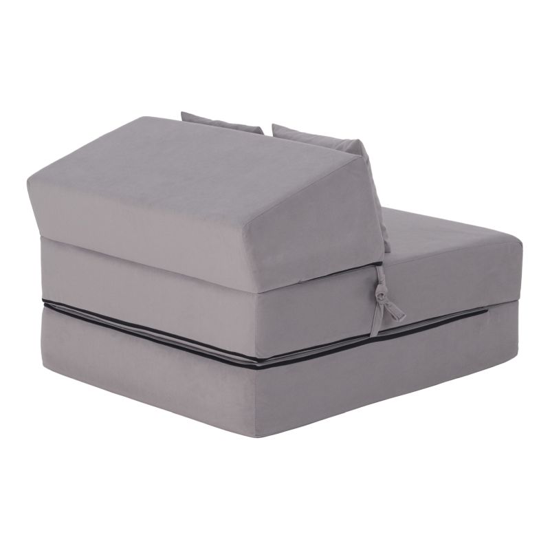 Skladací matrac do tvaru kresla, svetlosivá