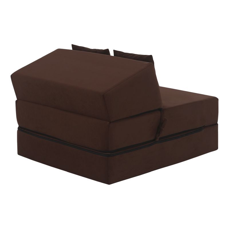 Skladací matrac do tvaru kresla, hnedá