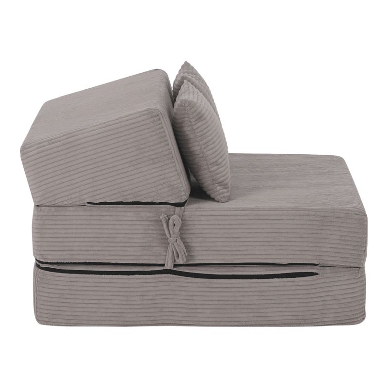 Skladací matrac do tvaru kresla, sivá