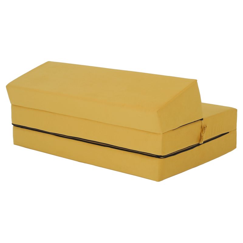 Skladací matrac do tvaru dvojkresla, žltá