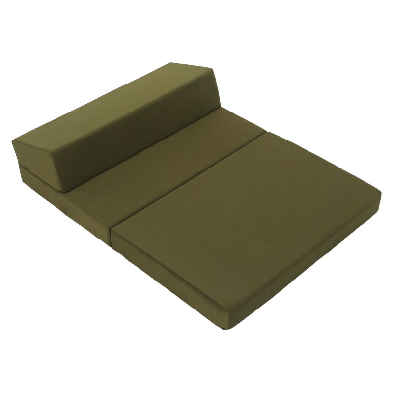 Skladací matrac do tvaru dvojkresla, olivová