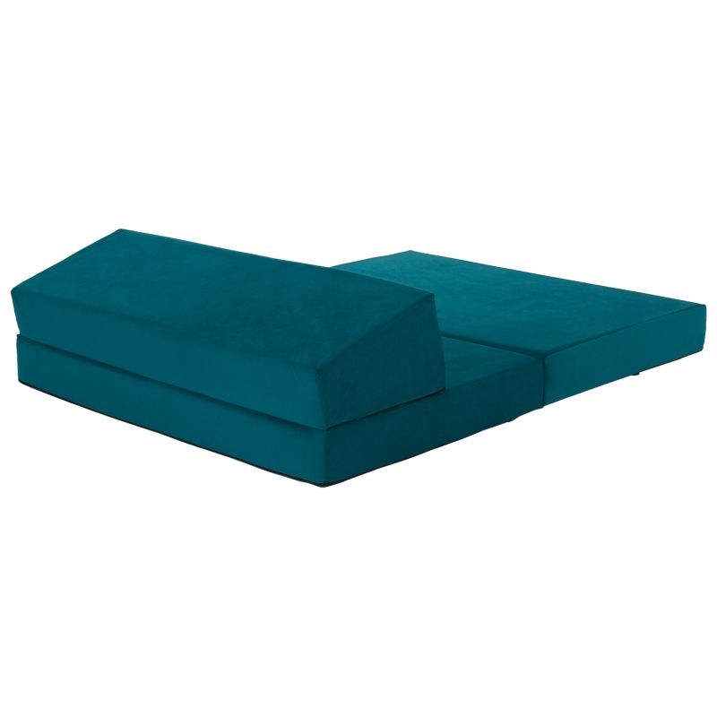 Skladací matrac do tvaru dvojkresla, petrolejová