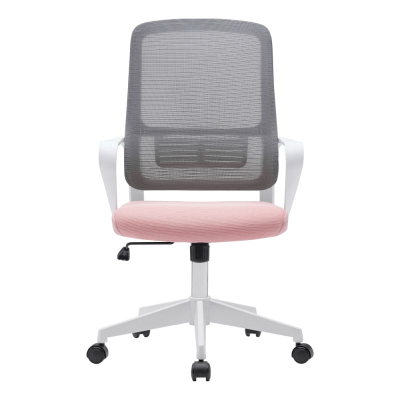 Kancelárske kreslo s nadčasovým dizajnom ružová-sivá-biela