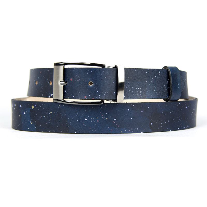 Ručne maľovaný kožený opasok, 134cm, Limitovaná edícia 05