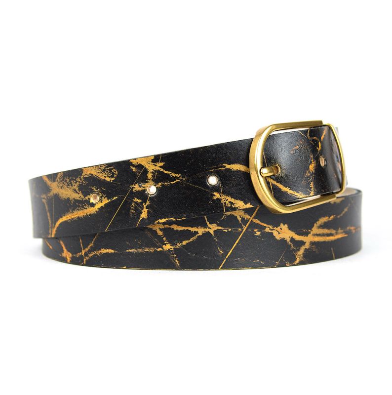 Ručne maľovaný kožený opasok, 135cm, Limitovaná edícia 01