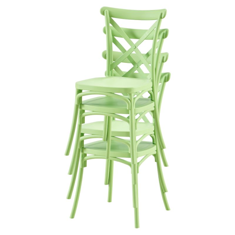 Plastová stohovateľná stolička, zelená