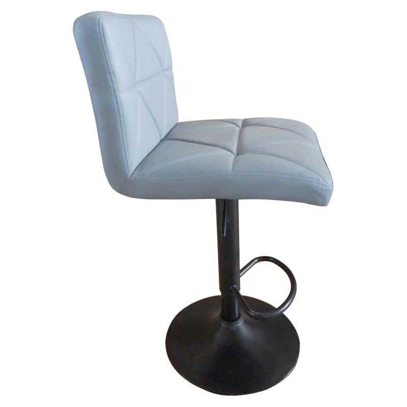 Elegantná barová stolička, ekokoža sivá-čierny kov