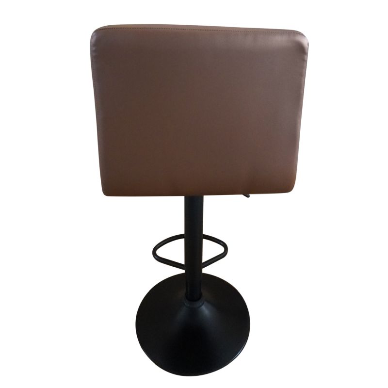 Elegantná barová stolička, ekokoža hnedá-čierny kov