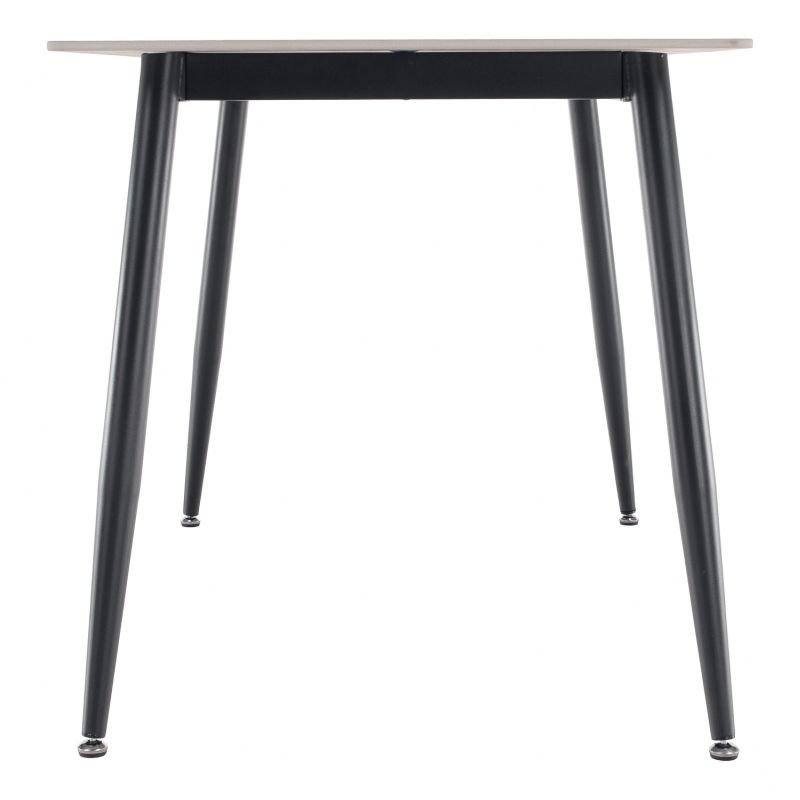 Jedálenský stôl, biely mramor-čierna, 121x71