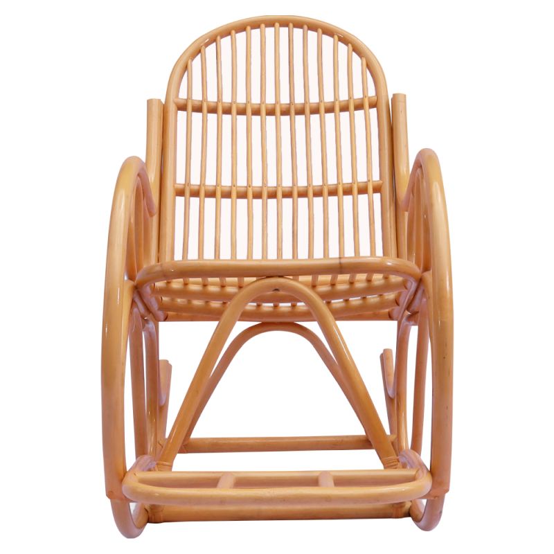 Hojdacie kreslo z prírodného ratanu, medová-béžová